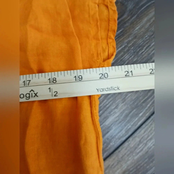 House of Harlow 100% linen top size XS orange yellow embroidered cap sle… boho - Picture 6 of 6